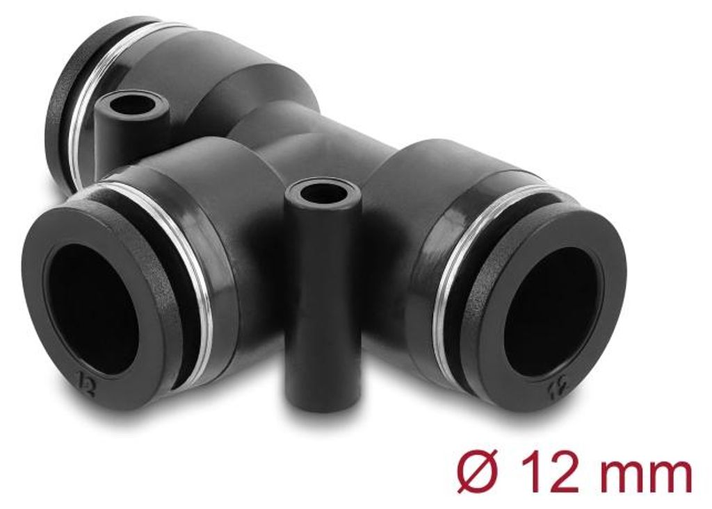 Delock Pneumatik Steckverbinder 12 mm mit zwei Befestigungslöchern T-Form
