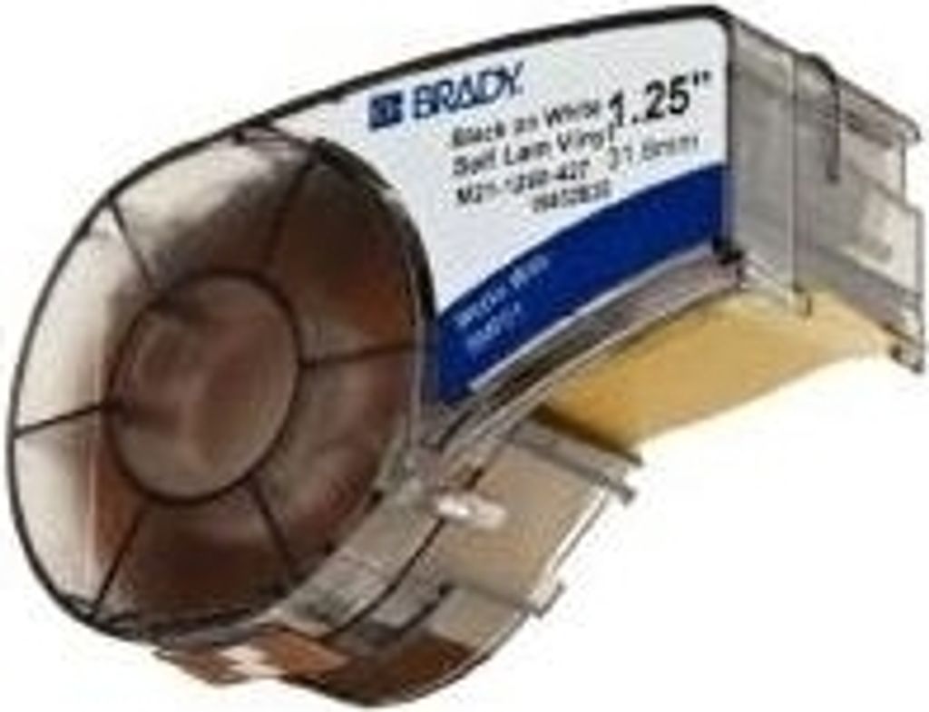 Brady, M21-1250-427, Vinyl selbstlaminierend, Schwarz auf Weiß/Transparent, 30,48mm x 4,26m, max