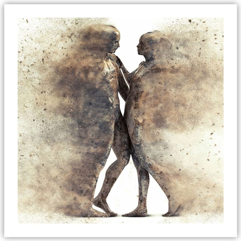 Poster - Poster ohne Rahmen - Staub eine Frau ein Mann der Liebe - 60x60 cm - Wand Bild - Wanddeko - Wandbilder - Kunstposter - Wandposter - Bilder...