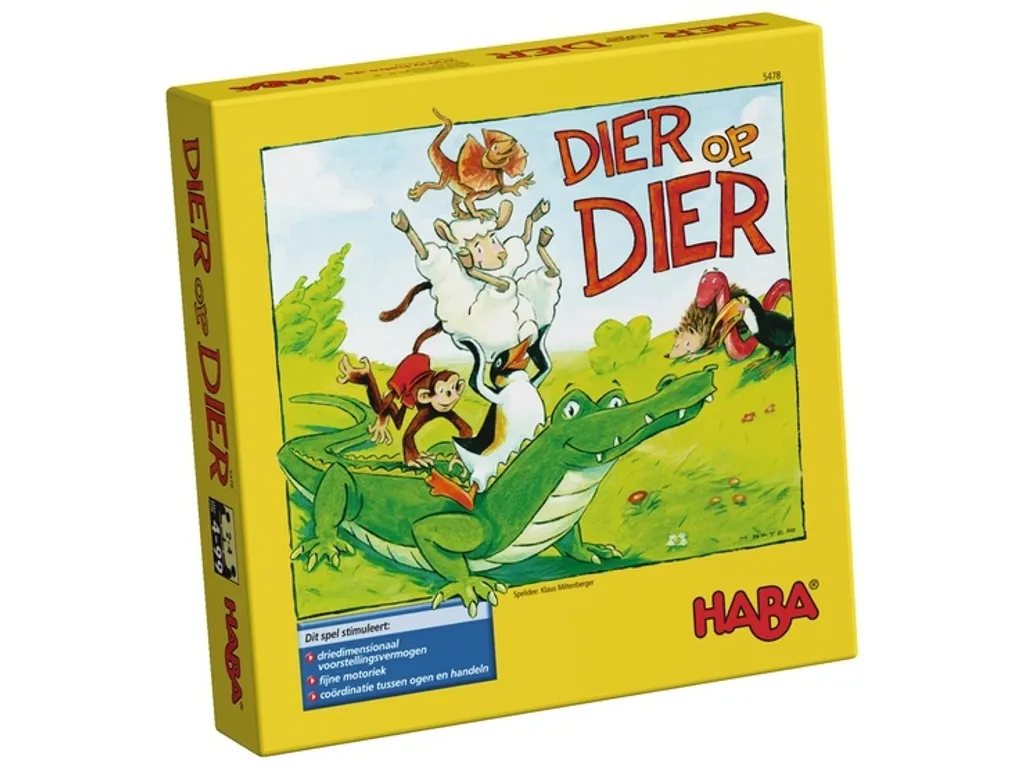 Animal sur Animal Haba : Figurines en bois naturel et jeu d'adresse