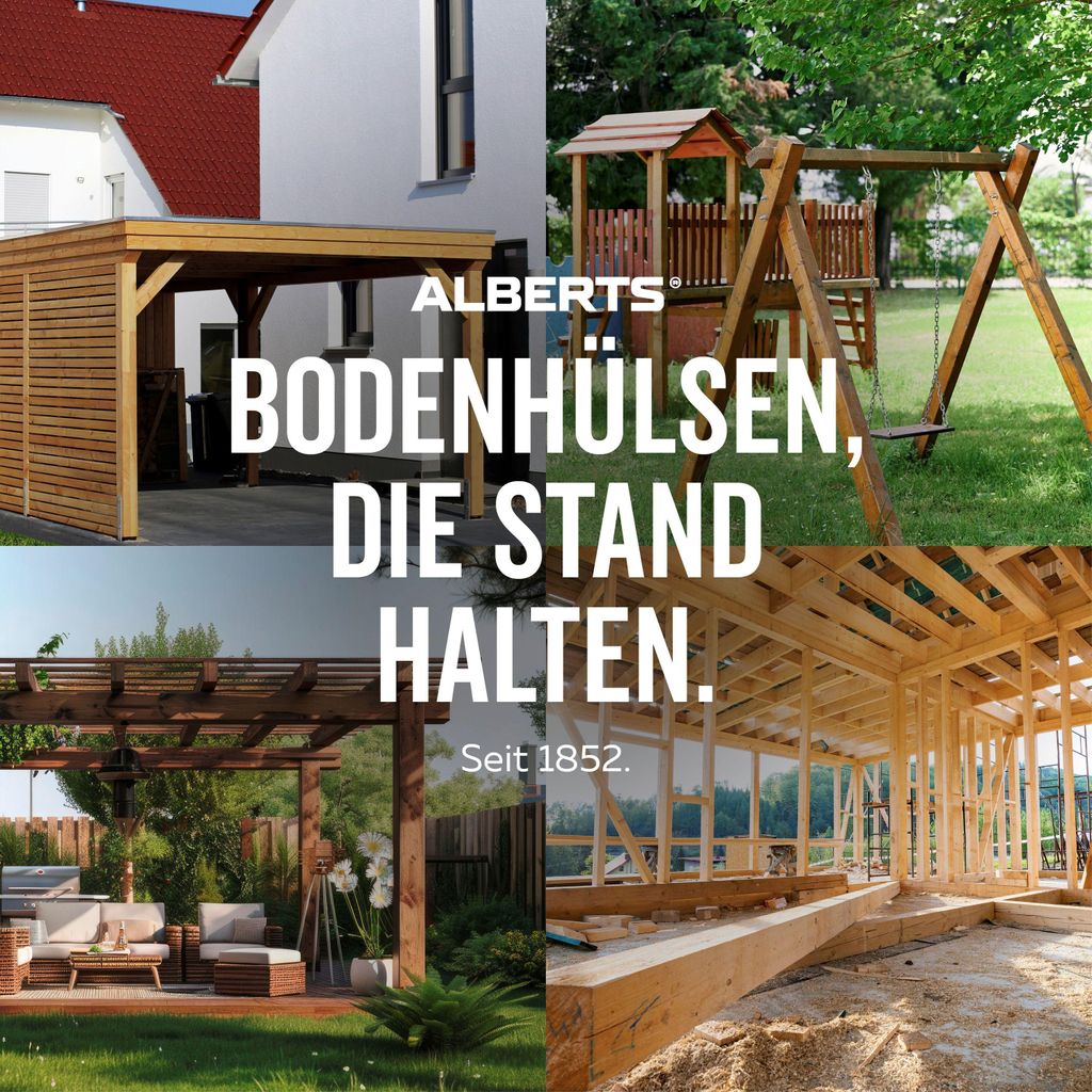Einschlagbodenhülse Pfostenträger 40x500 Mm – Verzinkt, L-Form, 4er Set – Für Zaun, Sichtschutz, Pergola & Co. – Wetterfest, Ohne Betonieren