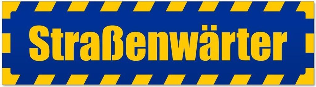 Kiwistar - Autoaufkleber - Blau - 45 x 12 cm - Straßenwärter gestreift - Hinweis Aufkleber Sticker für Auto, Kfz, Fahrrad, PKW, LKW