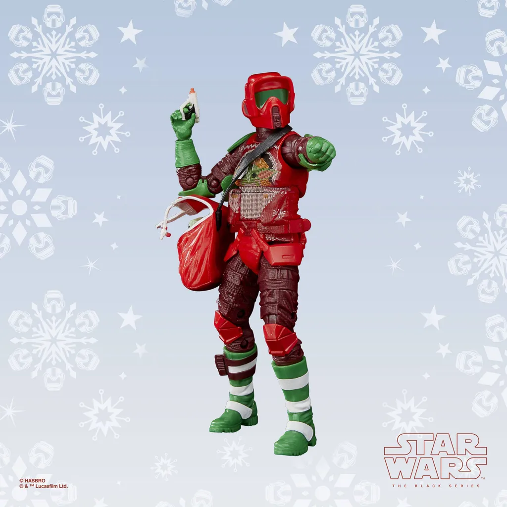 Figurine Scout Trooper de Noël Star Wars articulée avec accessoires