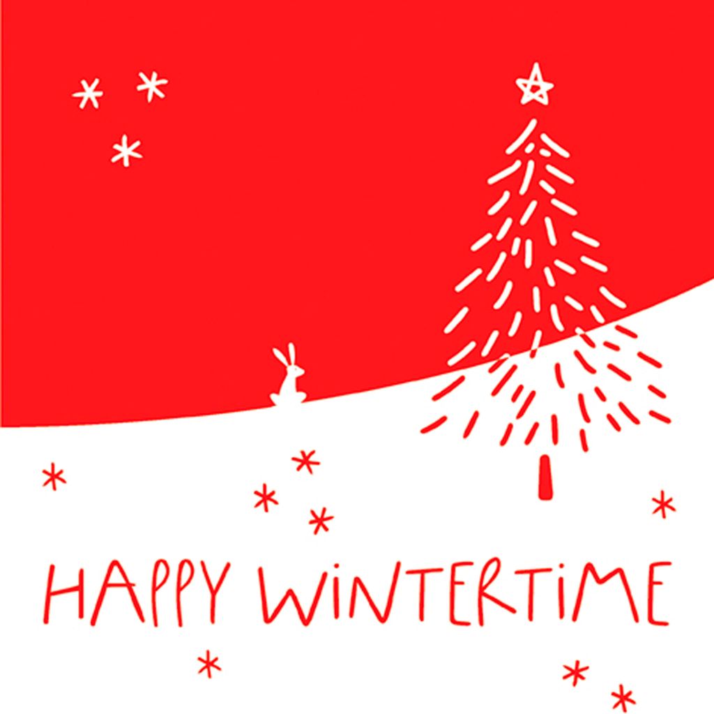 Servietten Papier 33x33cm Happy Wintertime Schriftzug 20 Produktbild 