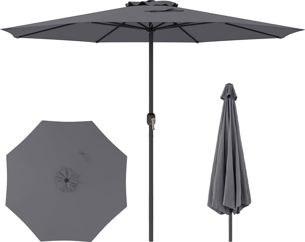 Parasol COSTWAY 350cm, duży parasol ogrodowy z korbką i 8 Zdjęcie produktu 