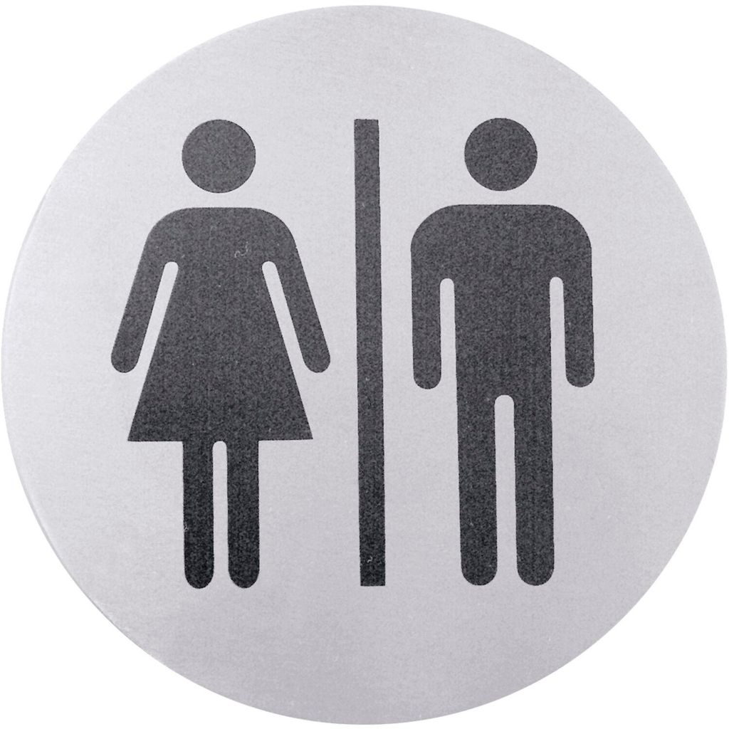 Toiletten-Türsymbol / Schilder, Edelstahl 18/10, seidenmatt poliert, Variante auswählbar : DAME/HERR Variante: DAME/HERR