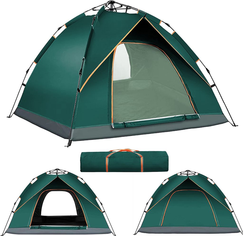 Zelt Camping Camping Zelt für 3-4 Personen Trekking Zelt 200×210×135cm grün