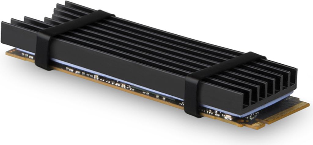 Axagon CLR-M2L6 Alu-Passivkühler für alle M.2-SSD-Festplatten Gr. 2280, Höhe 6 mm., Kühlkörper/Radiator, Schwarz