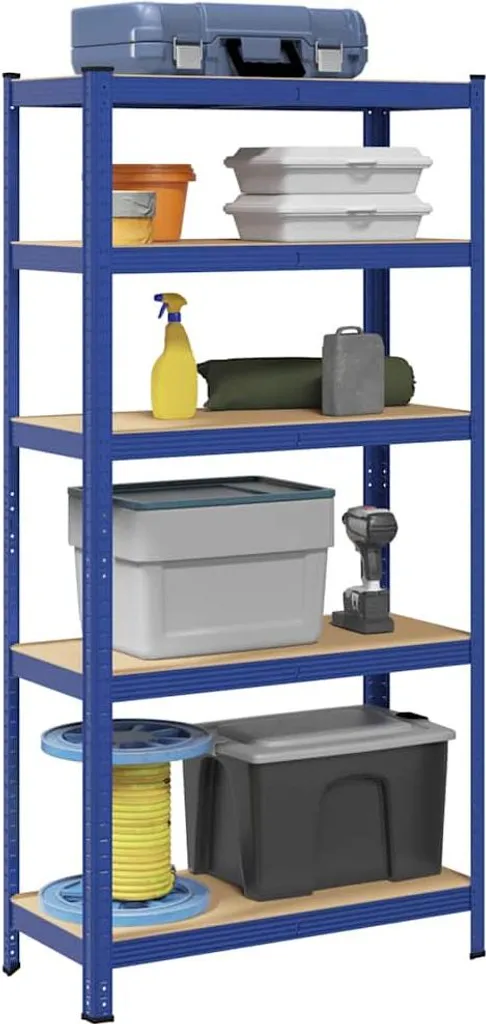 Étagère robuste en acier et bois composite, 5 plateaux modulables