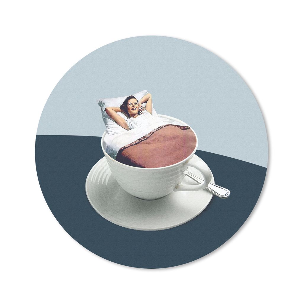 MuchoWow® Mauspad Mousepad Frau - Kaffee - Jahrgang 40x40 Produktbild 
