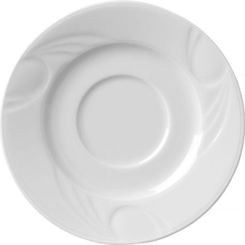 12x Untertasse für Espresso-Tasse, Karizma, weiß, Hotel Porzellan, 12,5 cm