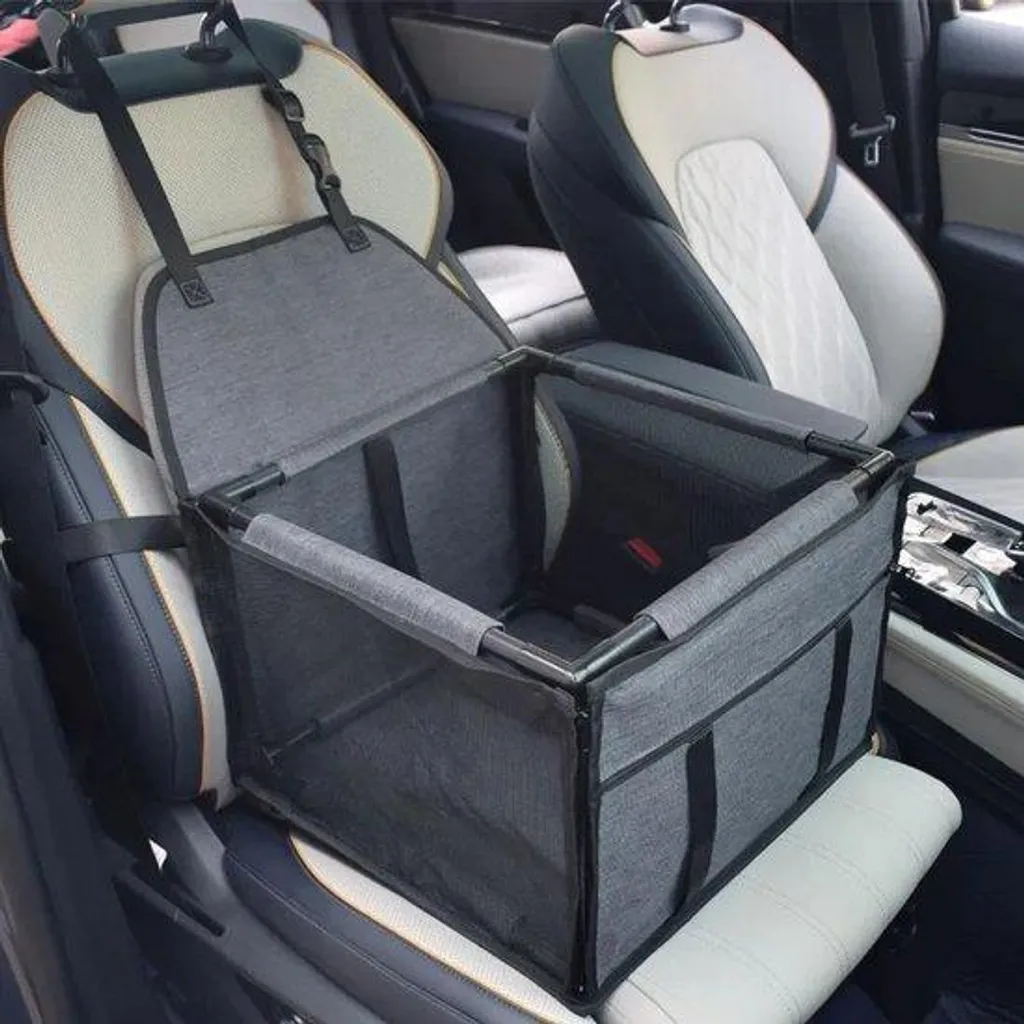 Panier de voiture chien chat anti-saleté imperméable gris foncé robuste