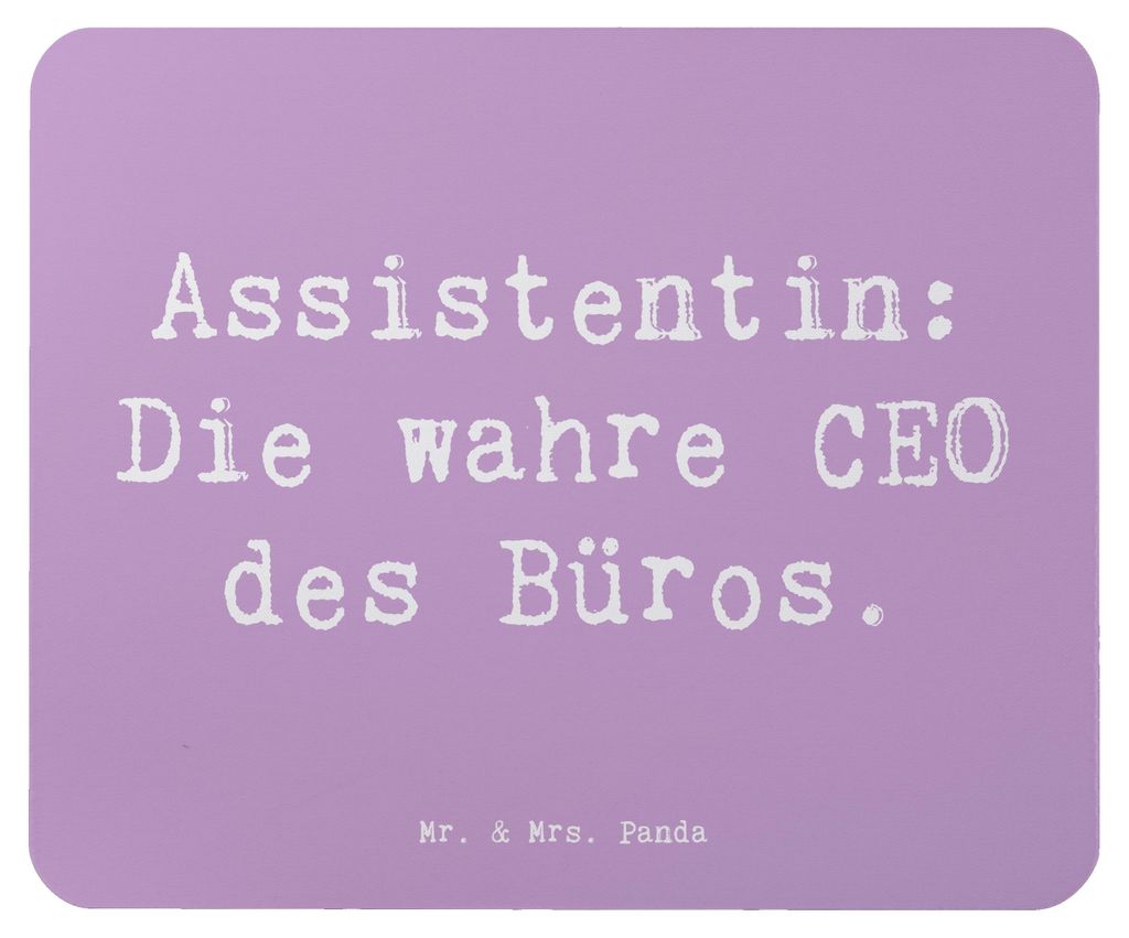 Mr. & Mrs. Panda Mauspad Spruch Assistentin Königin - Lavendeltraum - Geschenk, pc, laptop mousepad, Berufsleben, Einzigartig, Personalisiert, Pla...