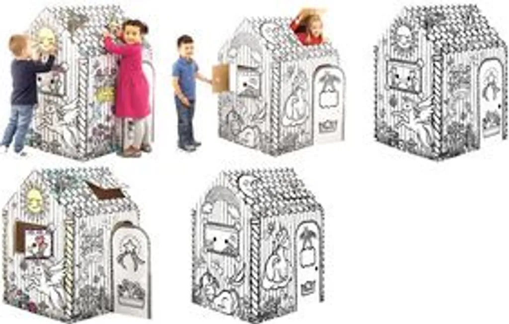 Maison de jeu Licorne sans bords coupants en carton ondulé pour enfant - 12