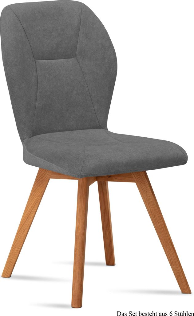 Esszimmerstuhl (6er-Set) Donia 51x92x60 Eiche geölt/Grau
