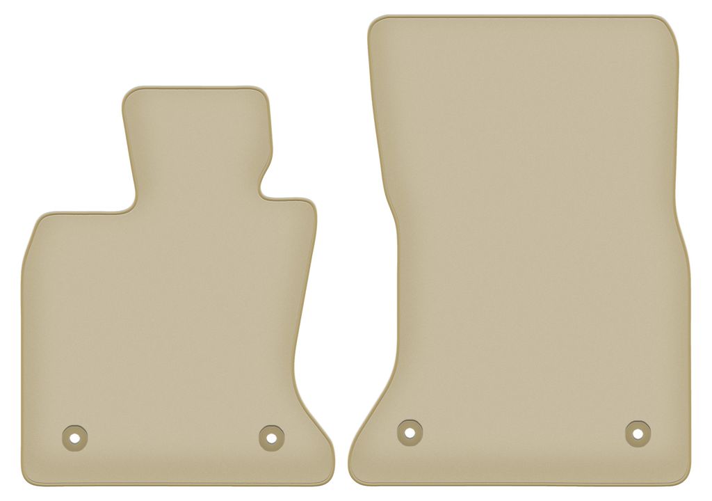 Velours-Fußmatten Vorne PREMIUM beige passend für BMW GT F07 xDrive (2009-2017, GT) – mit Befestigungen – passgenau