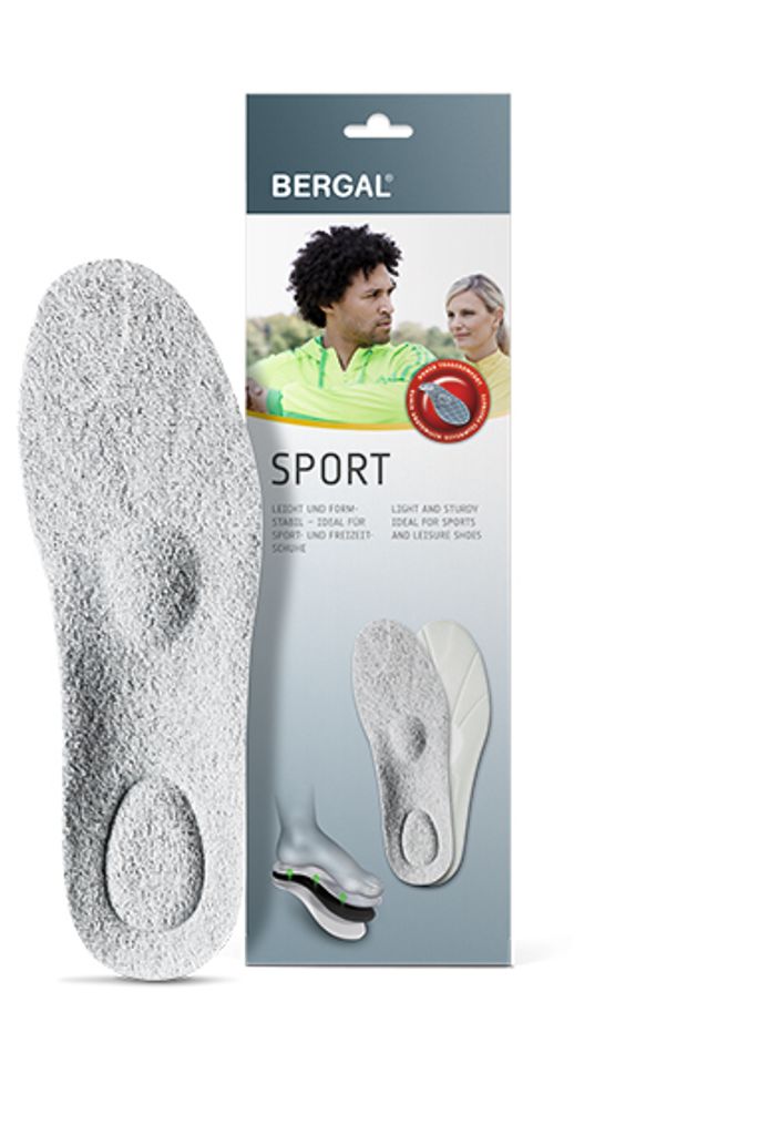 Bergal Basic Sport Fußbett Einlagen 100% Baumwollfrottee Sohlen Gr. 37