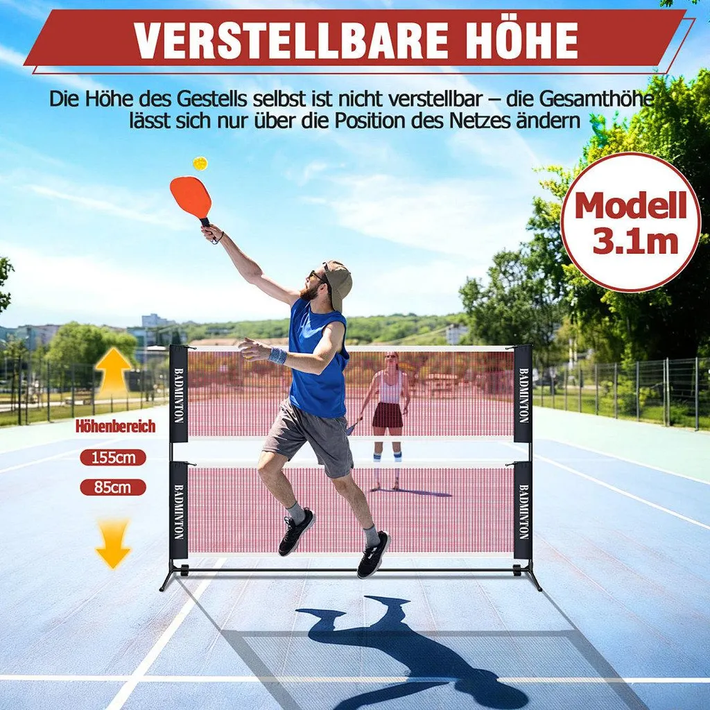 Filet de badminton Ikodm en polypropylène et structure acier galvanisé - 3