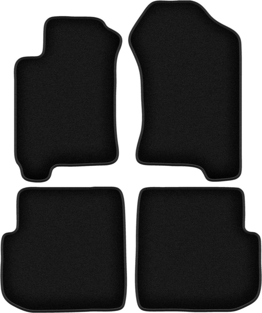 Wielganizator Velours-Autoteppiche – passend für Subaru Forester I (Crossover, Bj. 1997-2002) – schwarz, passgenau, mit Befestigungen set 4 Stk.