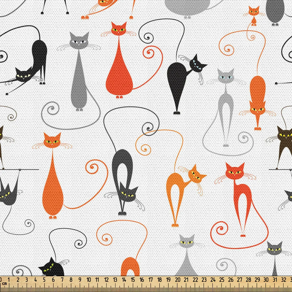 Tissu résistant et lavable motifs chats 3m pour protéger vos meubles