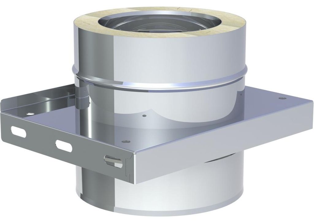 Jeremias DW-FU Grundplatte Zwischenstütze Edelstahl Ø115mm für doppelwandiges Abgassystem CE-z certified 600°C hitzebeständig stabil und flexibel