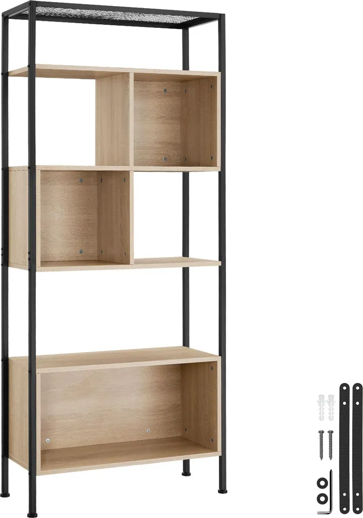 Étagère Hastings gain de place 170cm pour petits espaces bois clair
