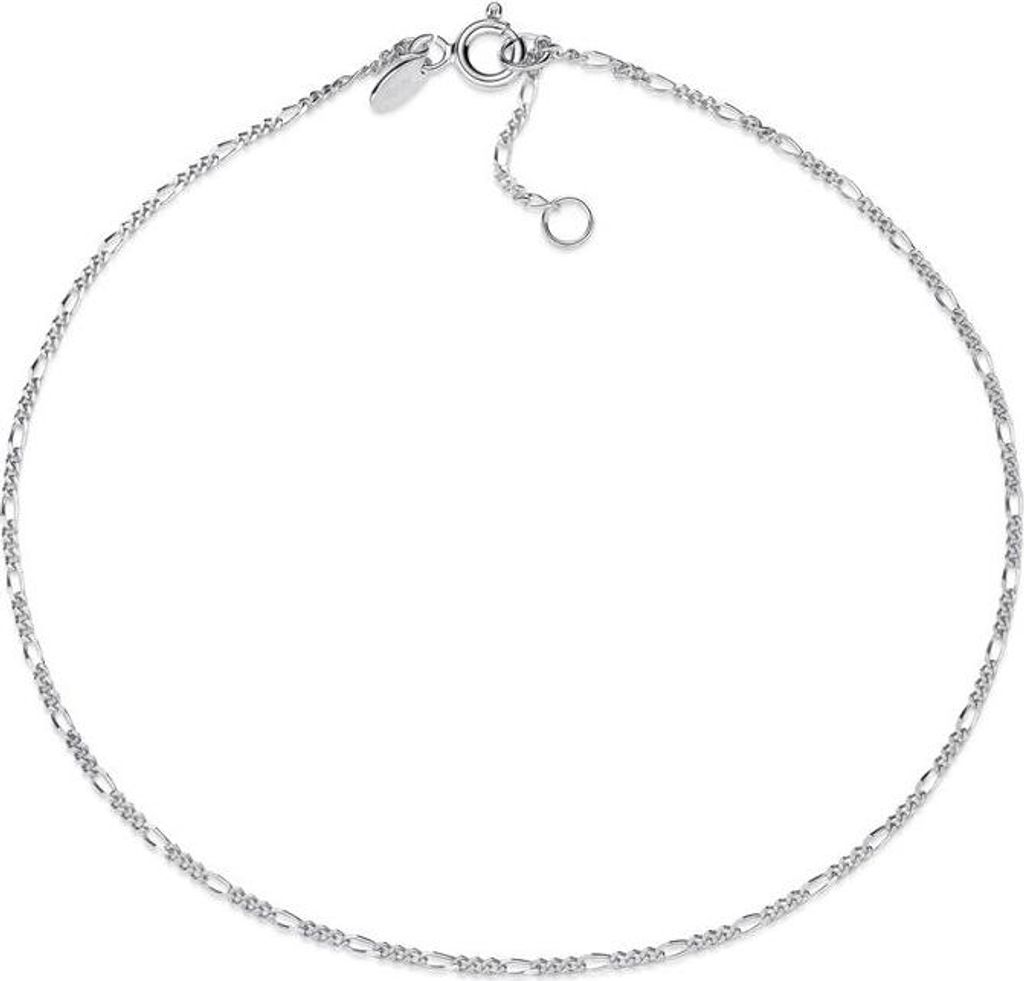 SILBERKETTEN STORE Fußkette Figaro 1,4mm - 925 Silber, wählbar von Länge 23cm-30cm - 29cm