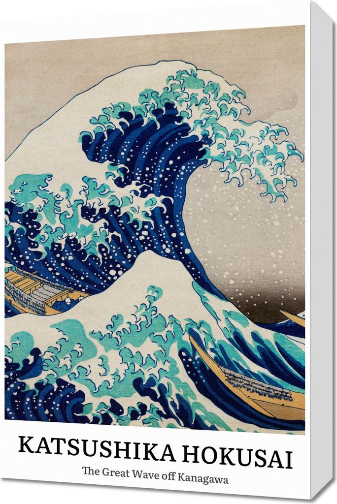 Bild 40x60cm Design Welle von Kaganawa, Hokusai Vintage für das Wohnzimmer