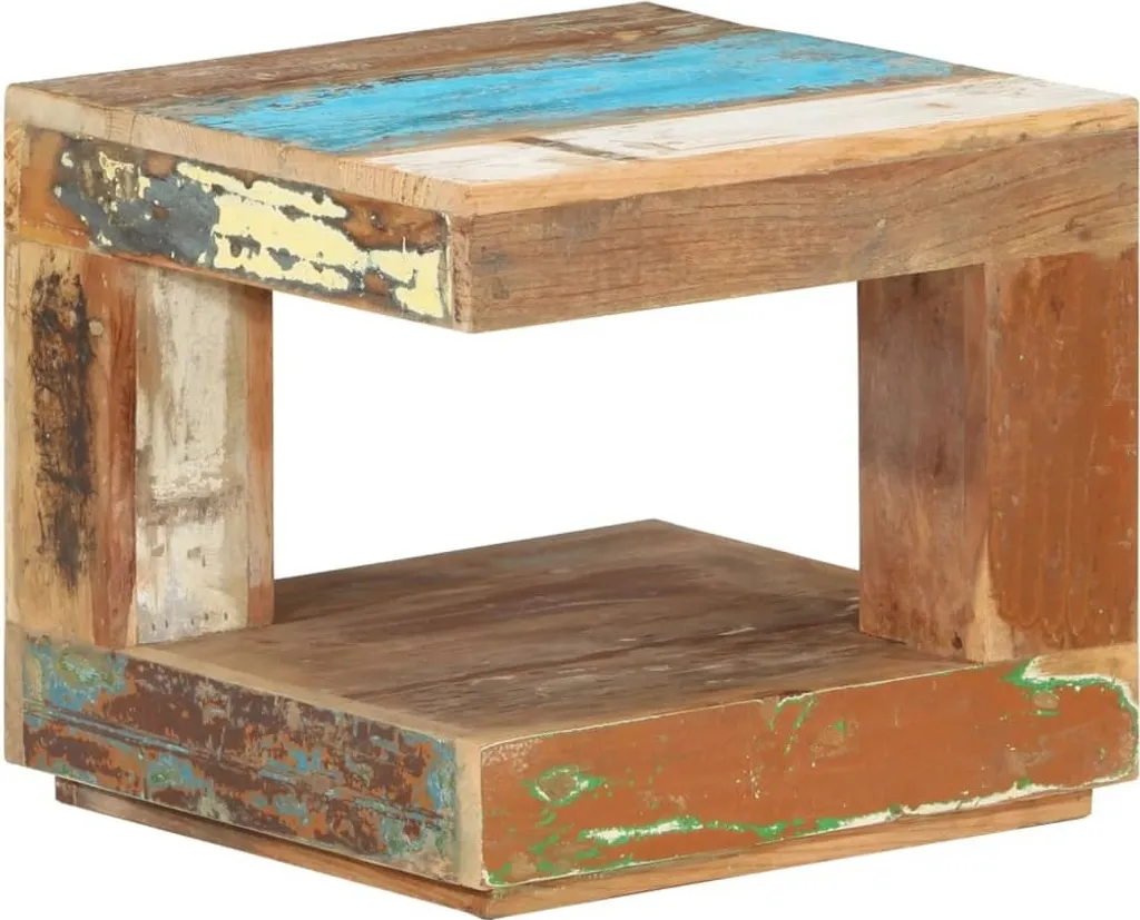 Tavolino 45x45x40 cm in legno massiccio di recupero