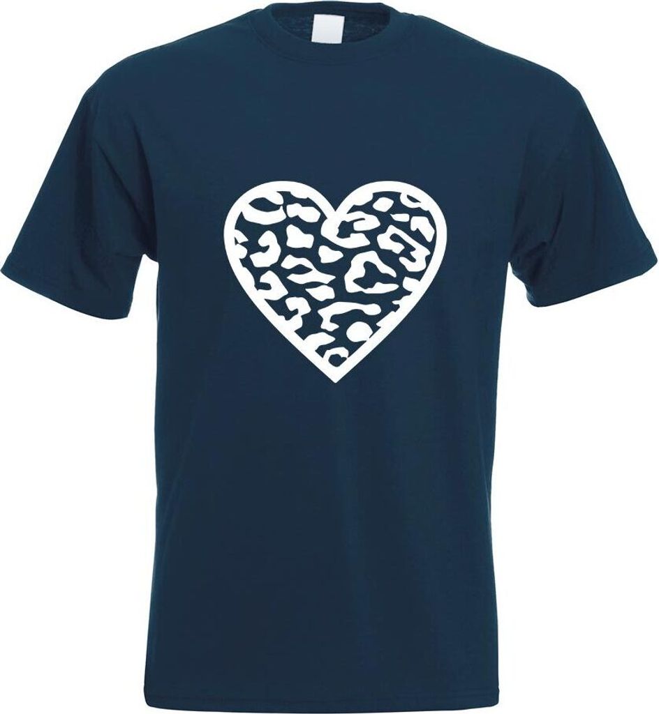 Kiwistar - T-Shirt - Navy - Leopard Motiv Bedruckt Funshirt Design Print - mit Motiv Bedruckt - Funshirt Design - Sport - Freizeit - Herren - S