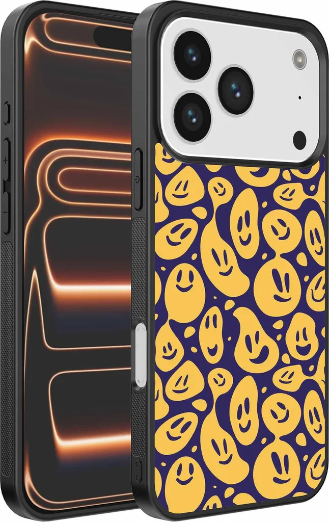 Cover Fashion iPhone 17 Pro Max Smiley Viola - L'accessorio dell'anno