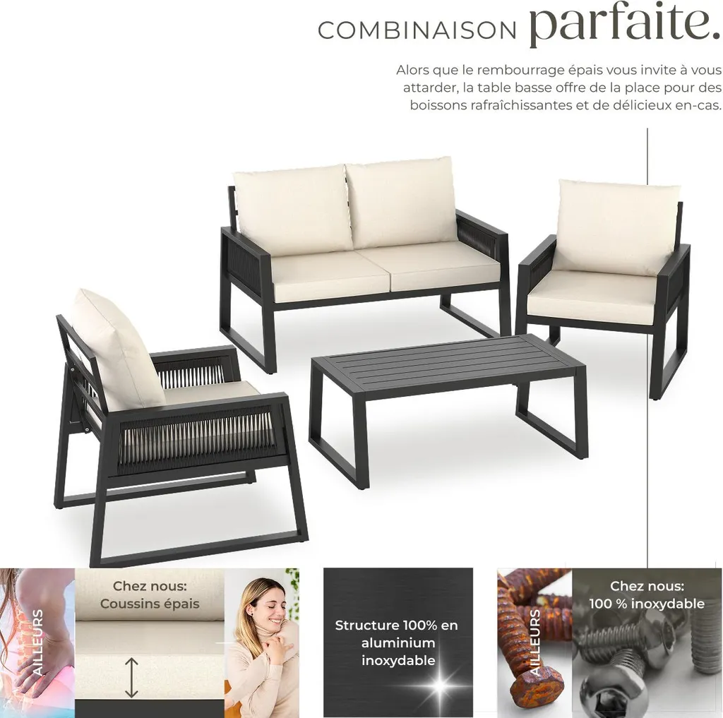 Salon de jardin durable sans entretien Captive en alu anti-corrosion - 3