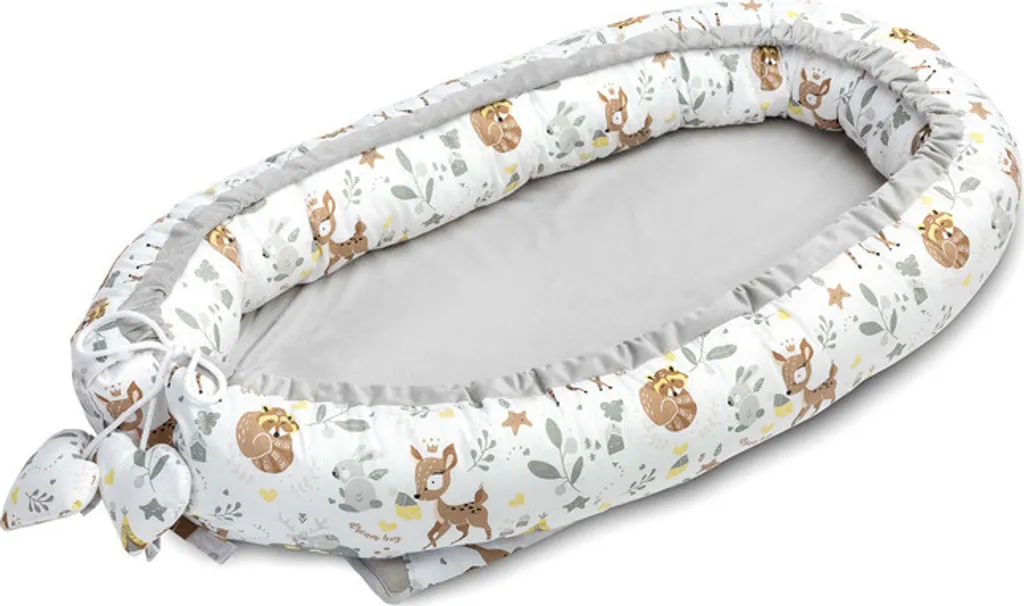 Nid d'Ange Bébé Anti-Froid 80x45 Animaux de la Forêt Blanc Sommeil Sûr