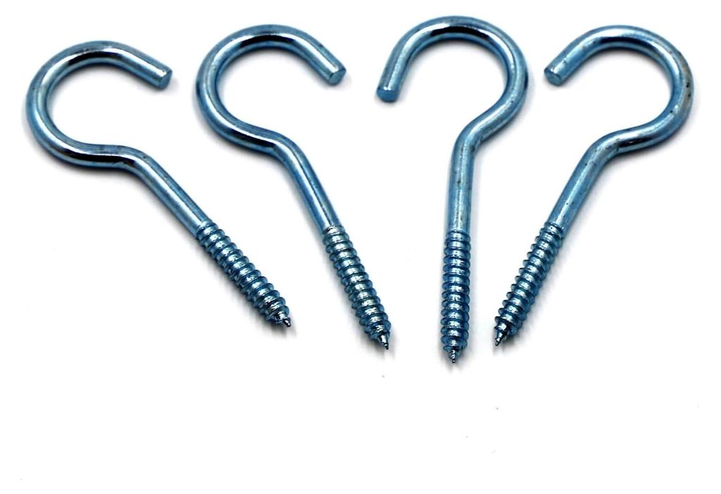 Vernickelte Deckenhaken aus Metall, einschraubbare Ösenhaken, Haken mit selbstschneidender Schraube, Fragezeichen-Öffnung, Schaf (Nr. 3, 50 Stück)