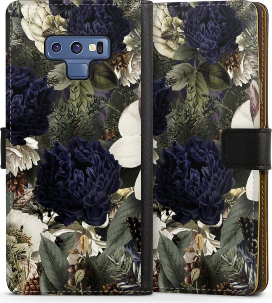 DeinDesign Klapphülle für Samsung Galaxy Note 9 Handytasche Lederhülle Tasche Blumen Utart Vintage