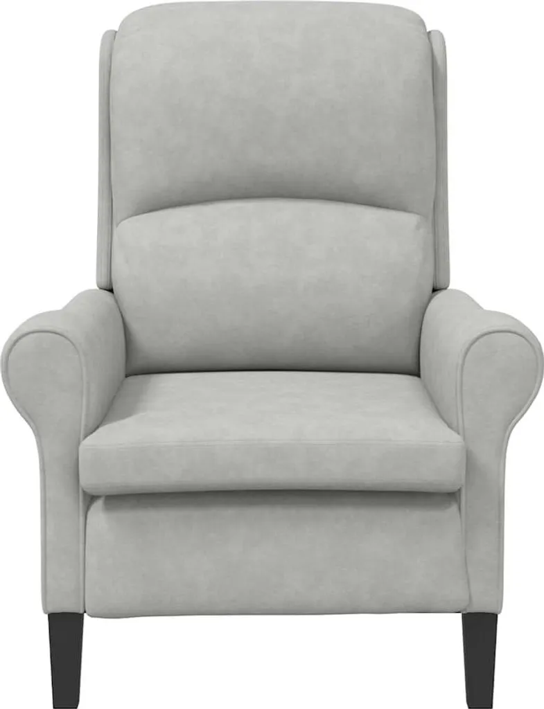 Fauteuil relax gris clair en microfibre : confort et entretien facile - 4