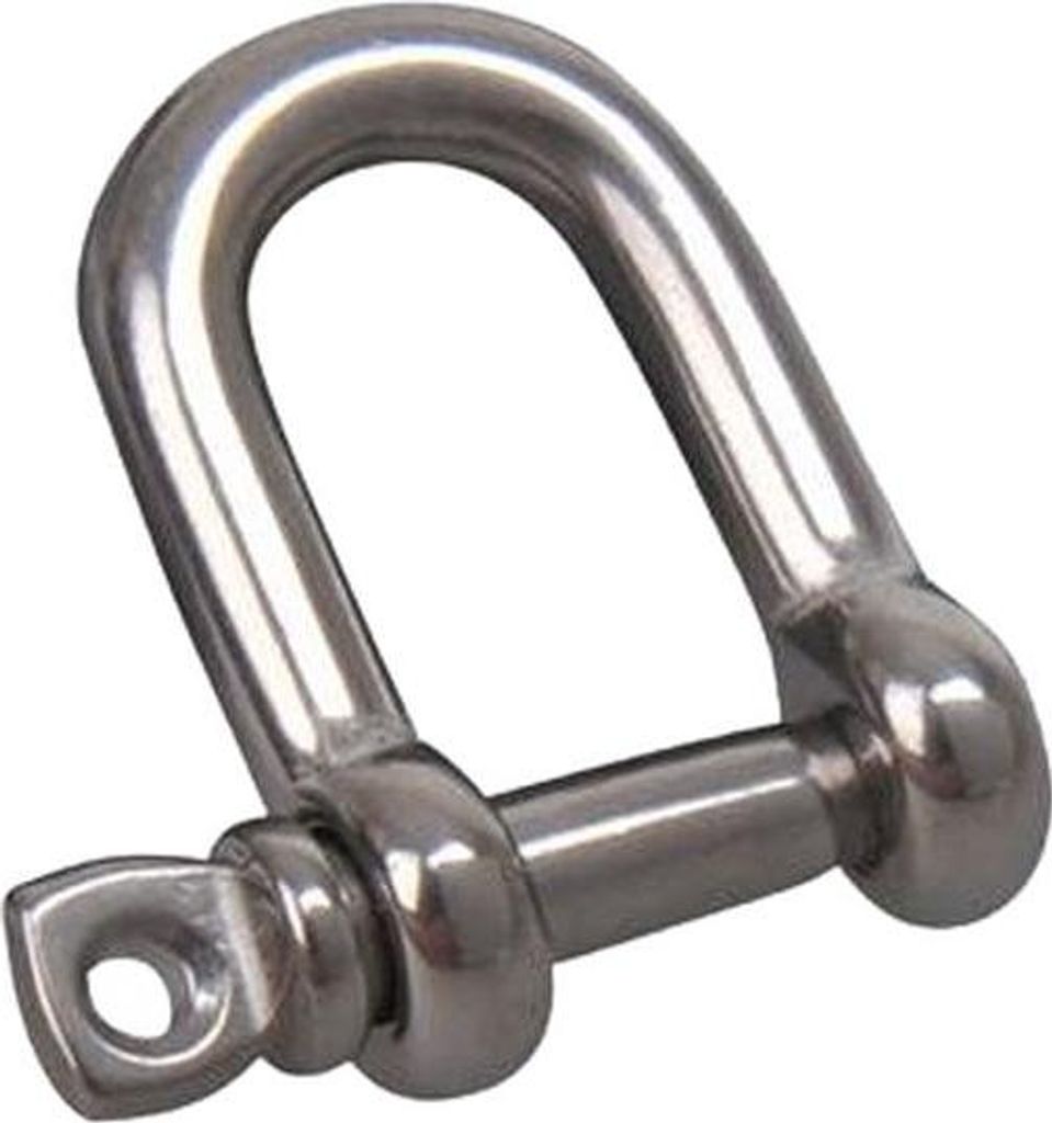 D-Schäkel 5mm, A4 RVS AISI 316, 1.300 daN