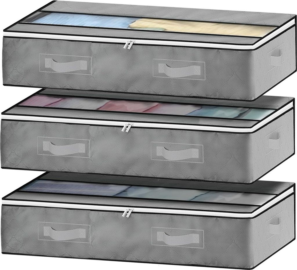 Aufbewahrungstaschen für unter das Bett - 3 Teile - Platzsparende Aufbewahrung für Kleidung, Bettdecken und Kissen