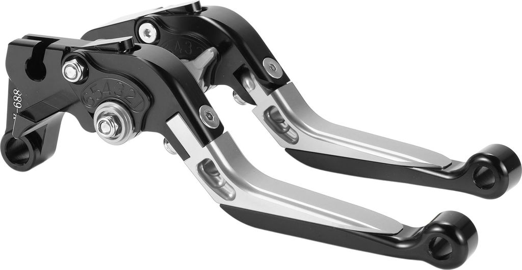 Kurze Lange Brems- und Kupplungshebel für Yamaha YZF R1 Verstellbarer Motorradlenker Bremshebel Aluminiumlegierung Schwarz Kopf Silber Griff