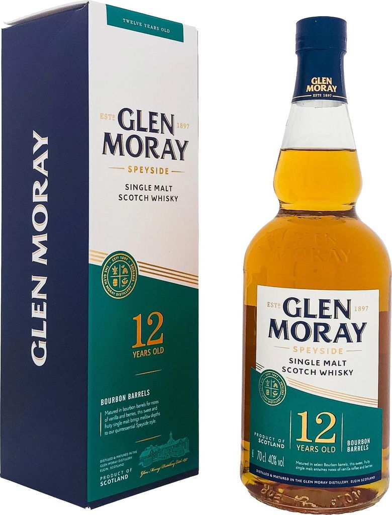 Glen Moray 12 Years + Box 700ml 40% Vol. Produktbild 