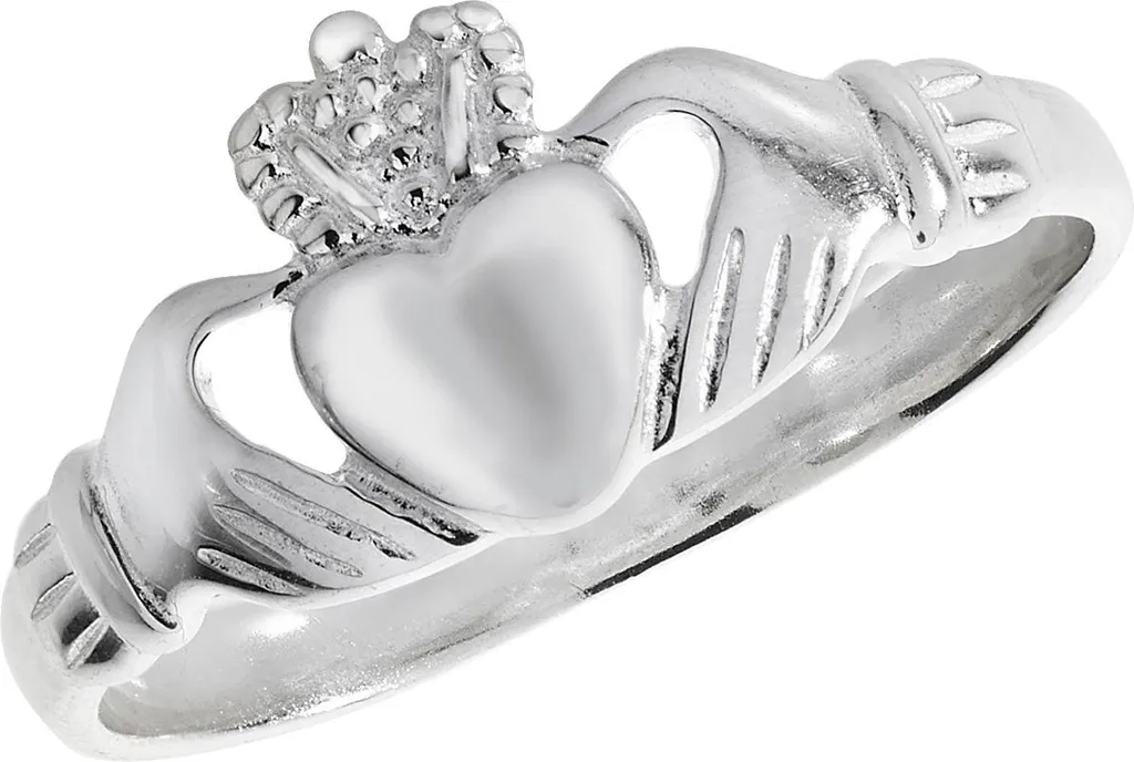 Bague Claddagh Argent 925 Hypoallergénique, Taille 61, Ne Noircit Pas