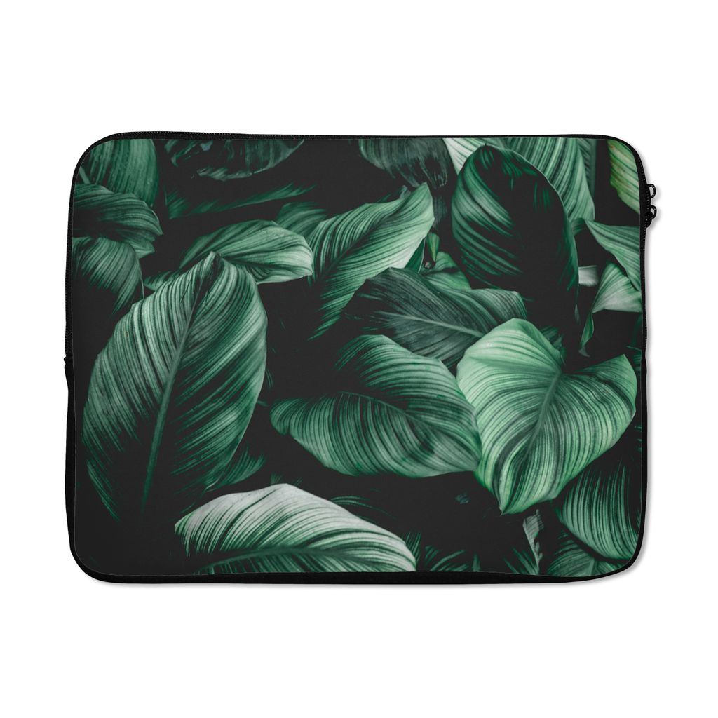 MuchoWow Laptop Hülle 17 Zoll Laptoptasche Dschungel - Blätter - Tropisch - Pflanzen - Natur - Zipper - Schutzabdeckung