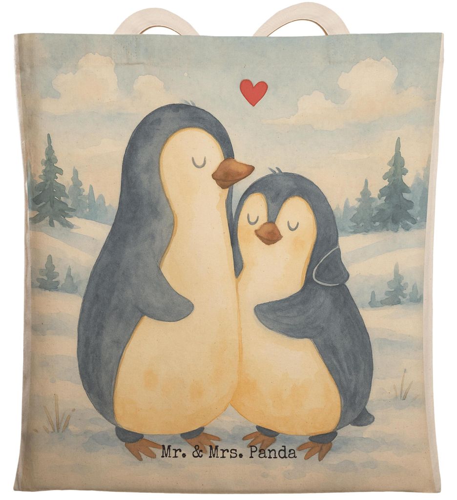Mr. & Mrs. Panda Tote Bag Pinguin umarmen Design - Weiß - Geschenk, Umarmung Verliebt, Tasche, Liebe, Stoffbeutel, Verknallt, Hochzeitstag, Beutel...