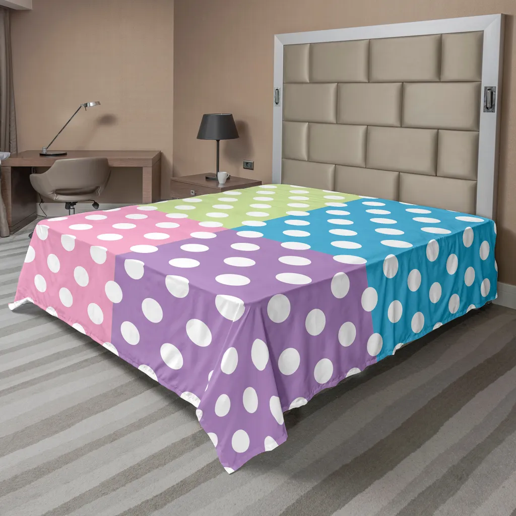 Drap de lit doux et confortable imprimé pois style moderne 266x260 cm