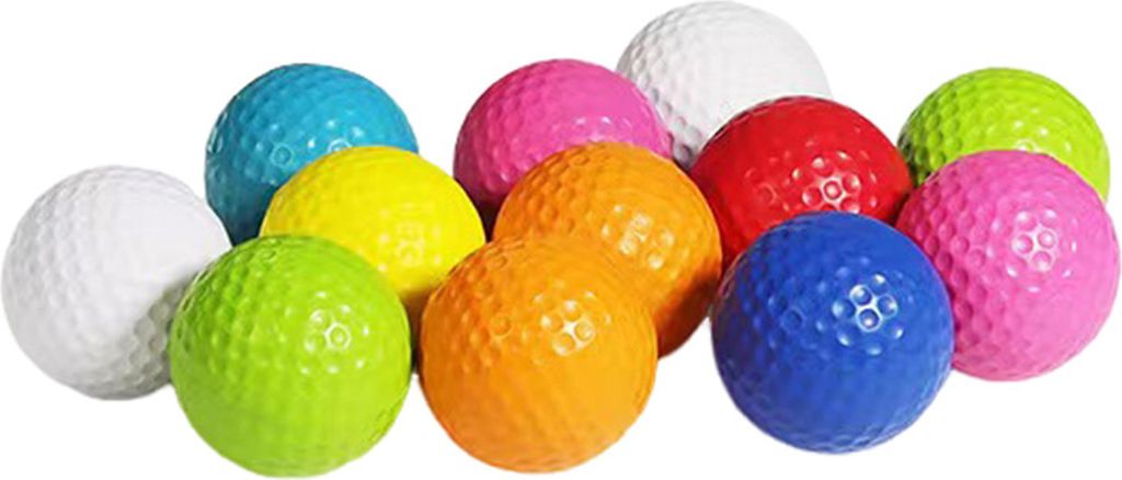 12 Stück Golfbälle mit realistischen Dimples, langlebig, verbessern die Genauigkeit, verlieren nie Übungsbälle für drinnen und draußen