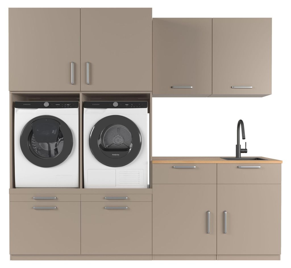 Wasophoogte Waschmaschinen schrank Singapore - waschmaschinen untergestell - waschmaschinen podest - 700(T)*2530(B)*2350(H) mm - Taupe