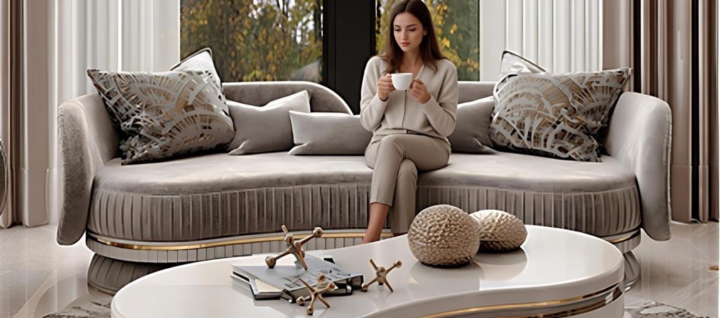 Exklusives Sofa Set mit Couchtisch für elegantes Wohnzimmer