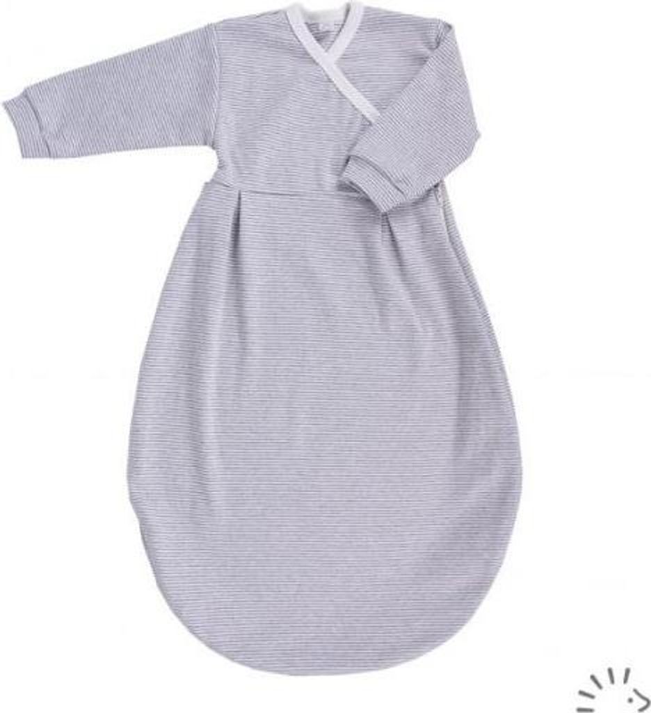 Popolini Felinchen Schlafsack Grau/Ecru Interlock GOTS 100% kbA Baumwolle 50/56