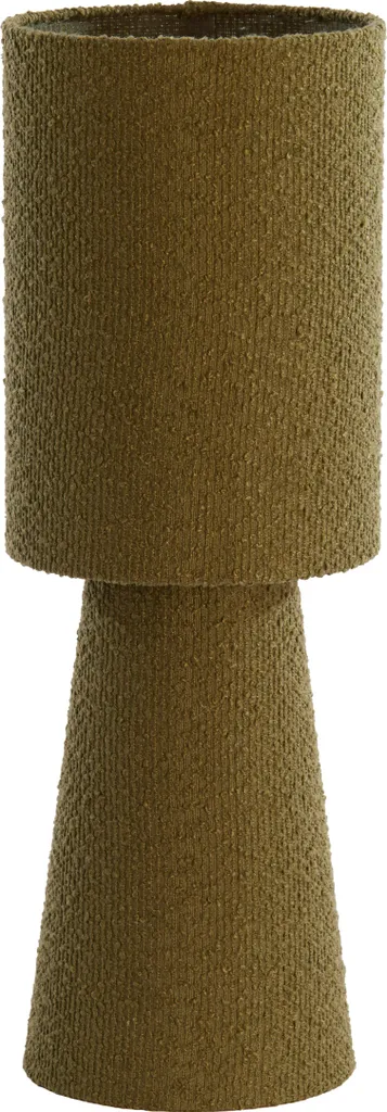 Lampe de table design MIKKEL 58 cm, luminaire bouclé vert olive chic