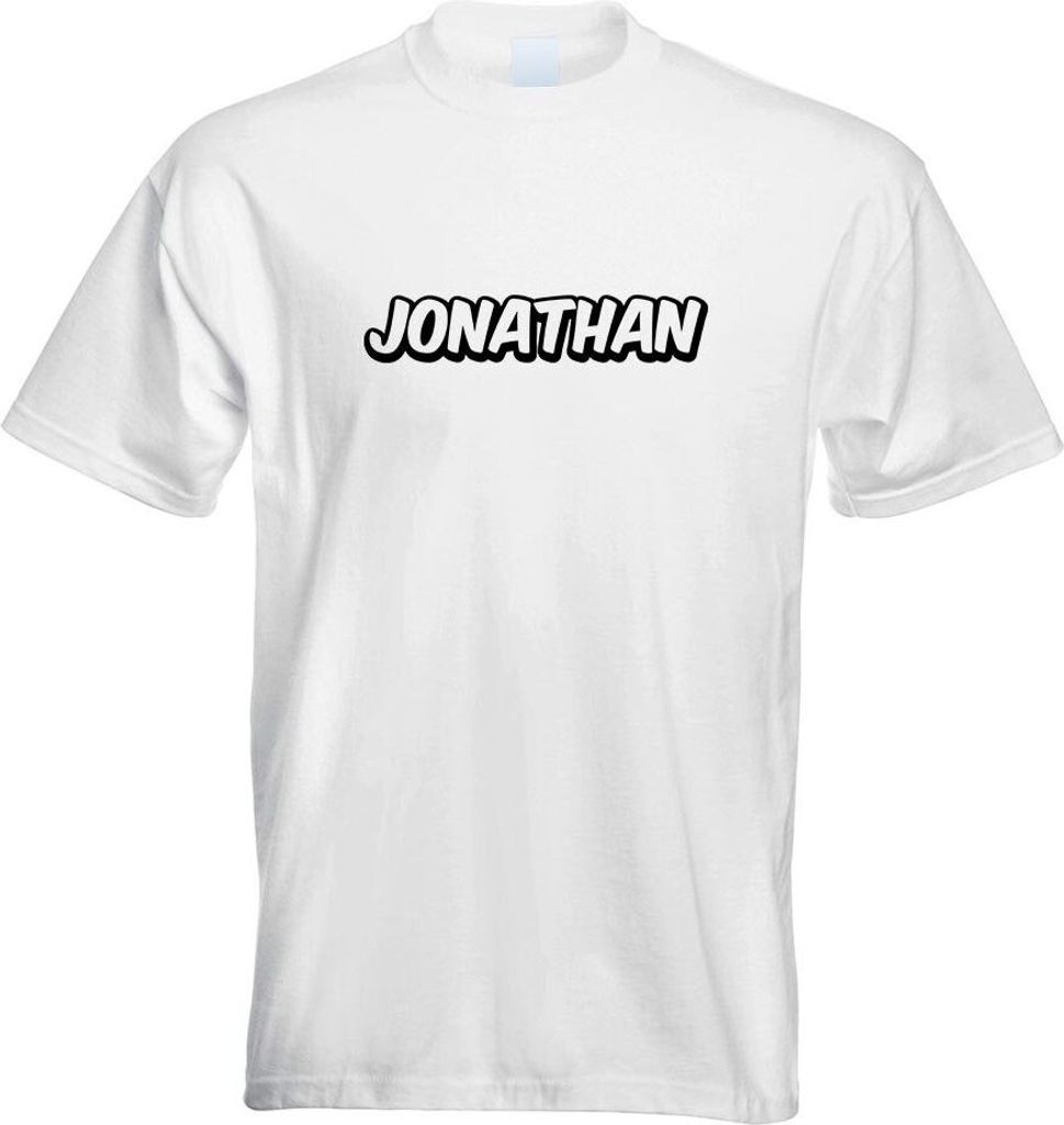 Kiwistar - T-Shirt - Weiss - Jonathan Vorname Jungen Motiv Bedruckt Funshirt Design Print - mit Motiv Bedruckt - Funshirt Design - Sport - Freizeit...